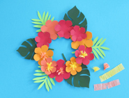 deco recyclage couronne tropicale 07