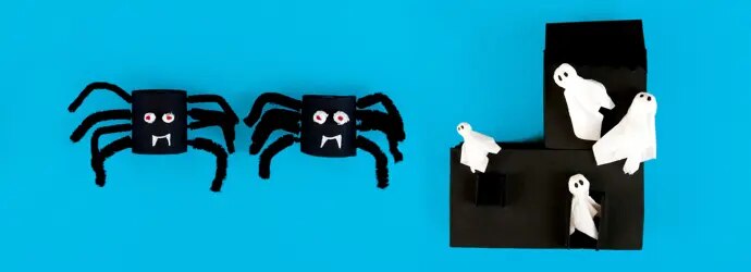 Kaksi pelottavan yksinkertaista halloween-askarteluideaa lapsille