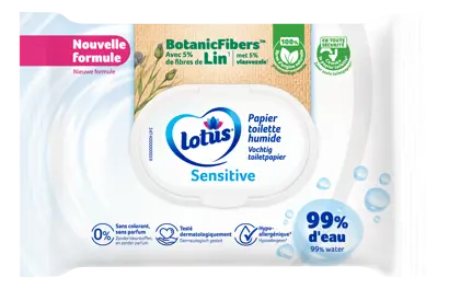 Innovation slider image for Papier toilette humide Lotus 0