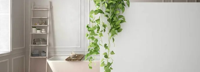 Une salle de bain élégante et blanche au design minimaliste