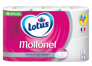 Papier toilette Lotus Moltonel Rose ou Blanc