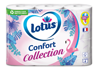 Papier toilette Lotus Confort Collection Blanc ou Lilas