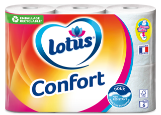 Papier toilette Lotus Confort Rose ou Blanc