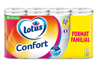 Papier toilette Lotus Confort Rose ou Blanc