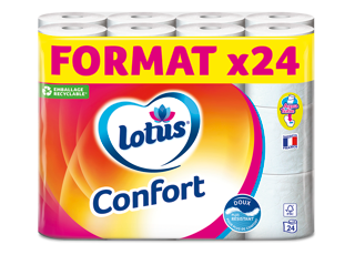 Papier toilette Lotus Confort Rose ou Blanc