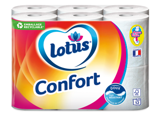 Papier toilette Lotus Confort Rose ou Blanc