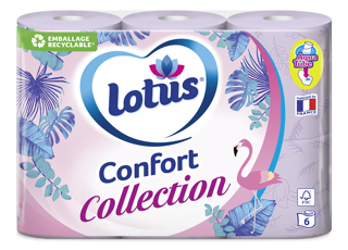 Papier toilette Lotus Confort Collection Blanc ou Lilas