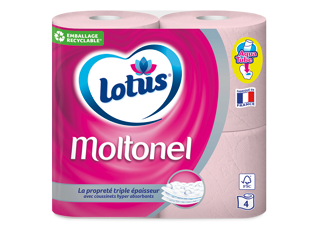 Papier toilette Lotus Moltonel Rose ou Blanc