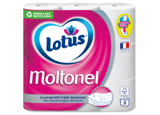 Papier toilette Lotus Moltonel Rose ou Blanc