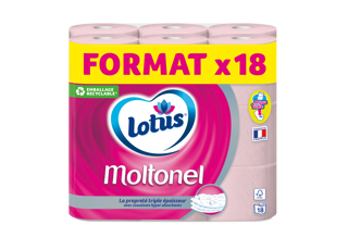 Papier toilette Lotus Moltonel Rose ou Blanc