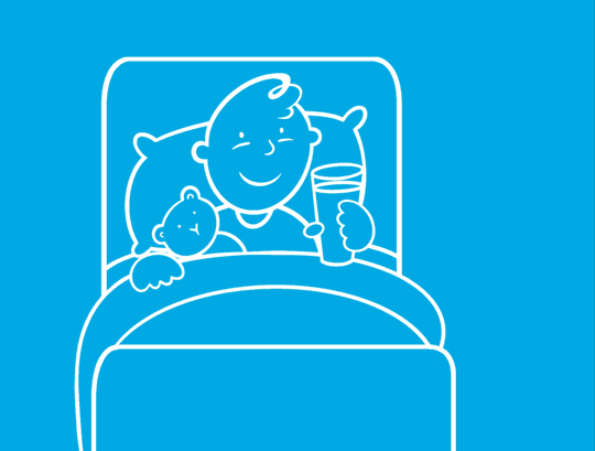Make sure your little one doesn't drink too much water right before bedtime