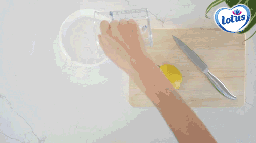 Pour water into a cup