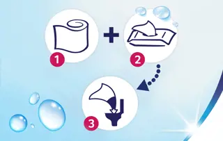 Combinez les pouvoirs du papier toilette humide et sec