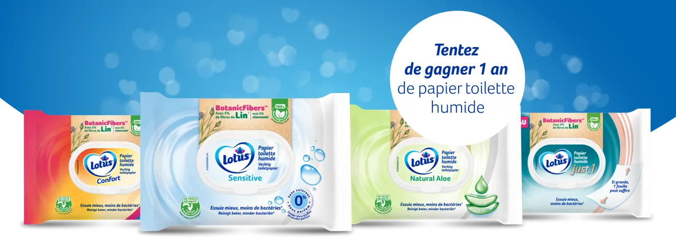 Tentez de gagner 1 an de papier toilette humide Lotus !
