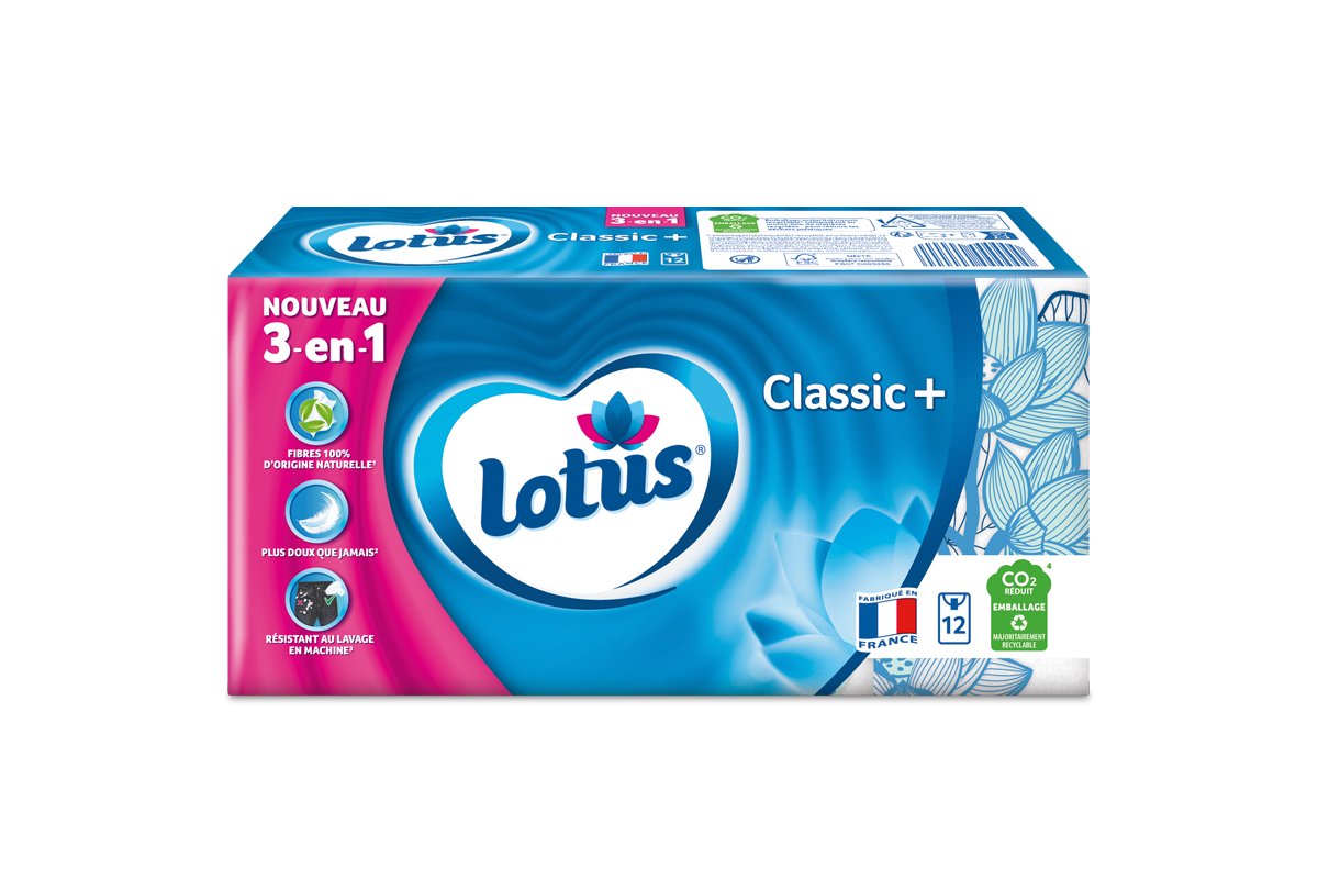 Mouchoirs Lotus Compact - Boîte De 45 Mouchoirs Blancs Ultra-doux
