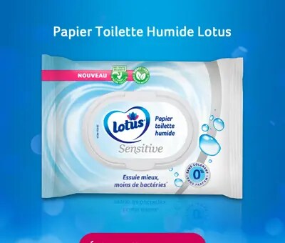 Recevez gratuitement un échantillon de papier toilette humide Lotus