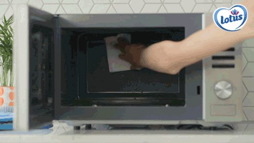 Wipe the inside of the microwave