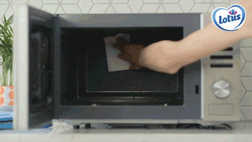 Wipe the inside of the microwave