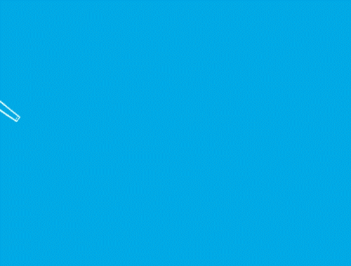 Piirretty GIF-kuva kädestä, joka puristaa nenän niistäjää ja vapauttaa sen suuttimen ollessa vauvan nenässä imeäkseen ilmaa ja limaa.