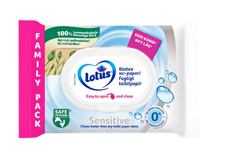 Lotus Sensitive Kostea wc-paperi